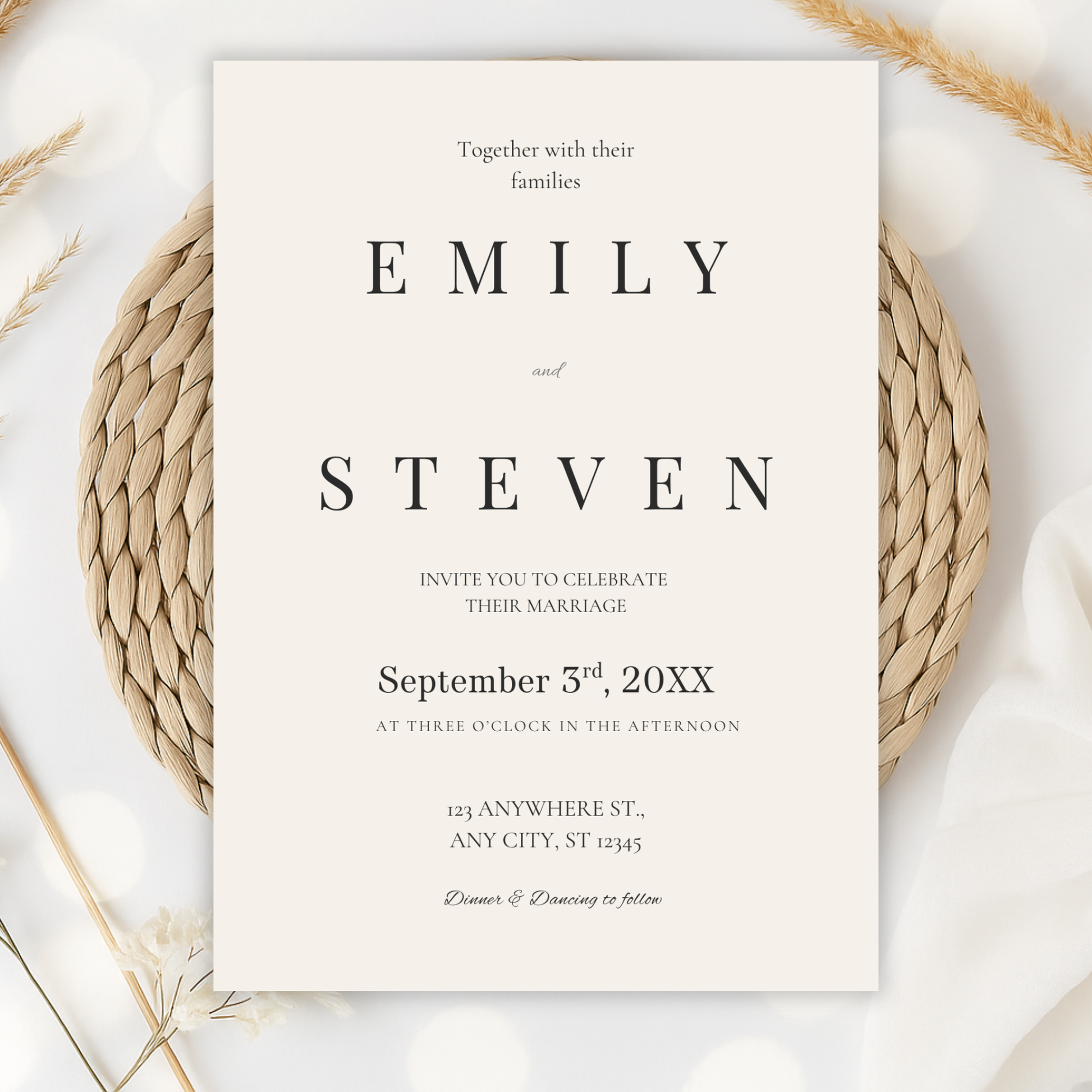 Ivory Classic Elegant Wedding Invitation by Pretty Digital — view 5