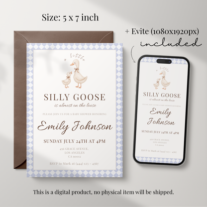 Silly Goose — Gender-Neutral Baby Shower Invitation Template by Pretty Digital — view 2
