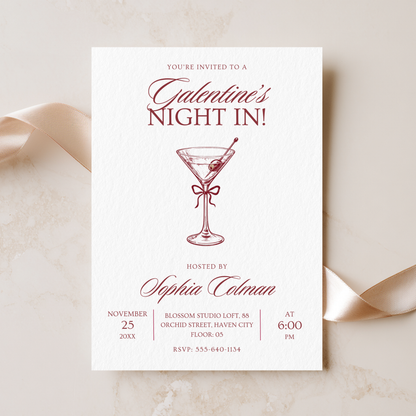 Galentine's Night In — Modern Galentine's Day Invitation by Pretty Digital — view 3