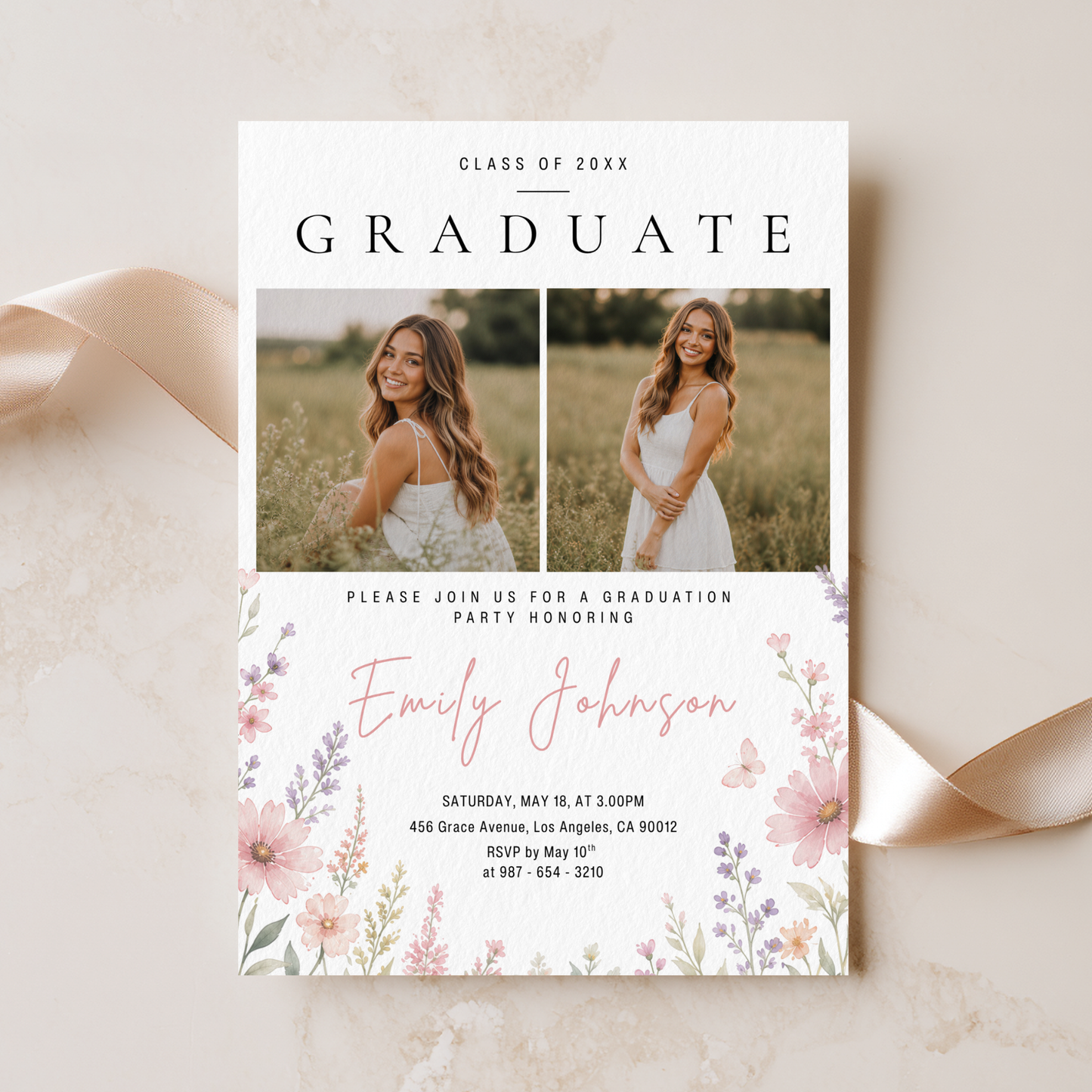 Class Of — Graduation Party Invitation Template by Pretty Digital — printable digital download