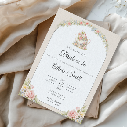Tea With the Bride-to-Be — Bridal Shower Invitation Template by Pretty Digital — view 5