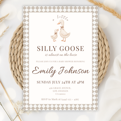 Silly Goose on the Loose — Baby Shower Invitation Template by Pretty Digital — view 10