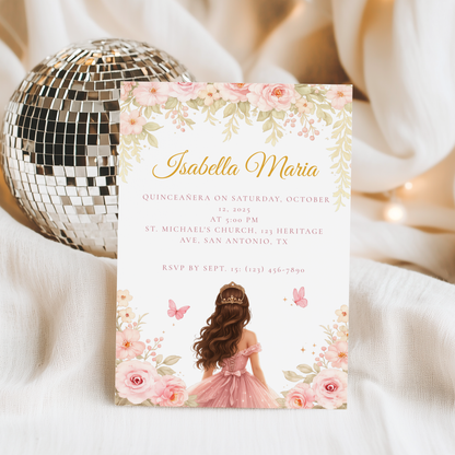 Floral Quinceanera Invitation by Pretty Digital — view 5