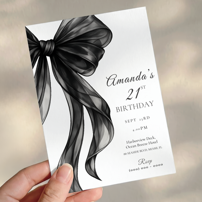 Chic 21st Birthday Invitation by Pretty Digital — view 3