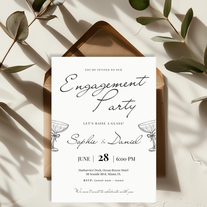 Let's Raise a Glass — Engagement Party Invitation Template by Pretty Digital — view 8