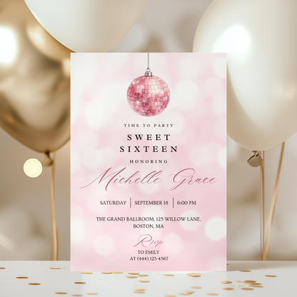 Time to Party — Sweet 16 Invitation Template by Pretty Digital — view 6