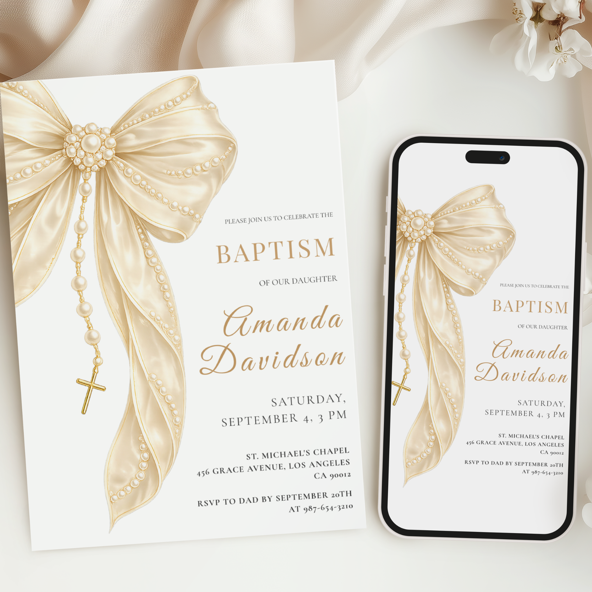 Classic Baptism Invitation by Pretty Digital — view 6