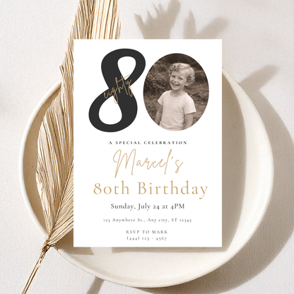 Classic 80th Birthday Invitation by Pretty Digital — view 5