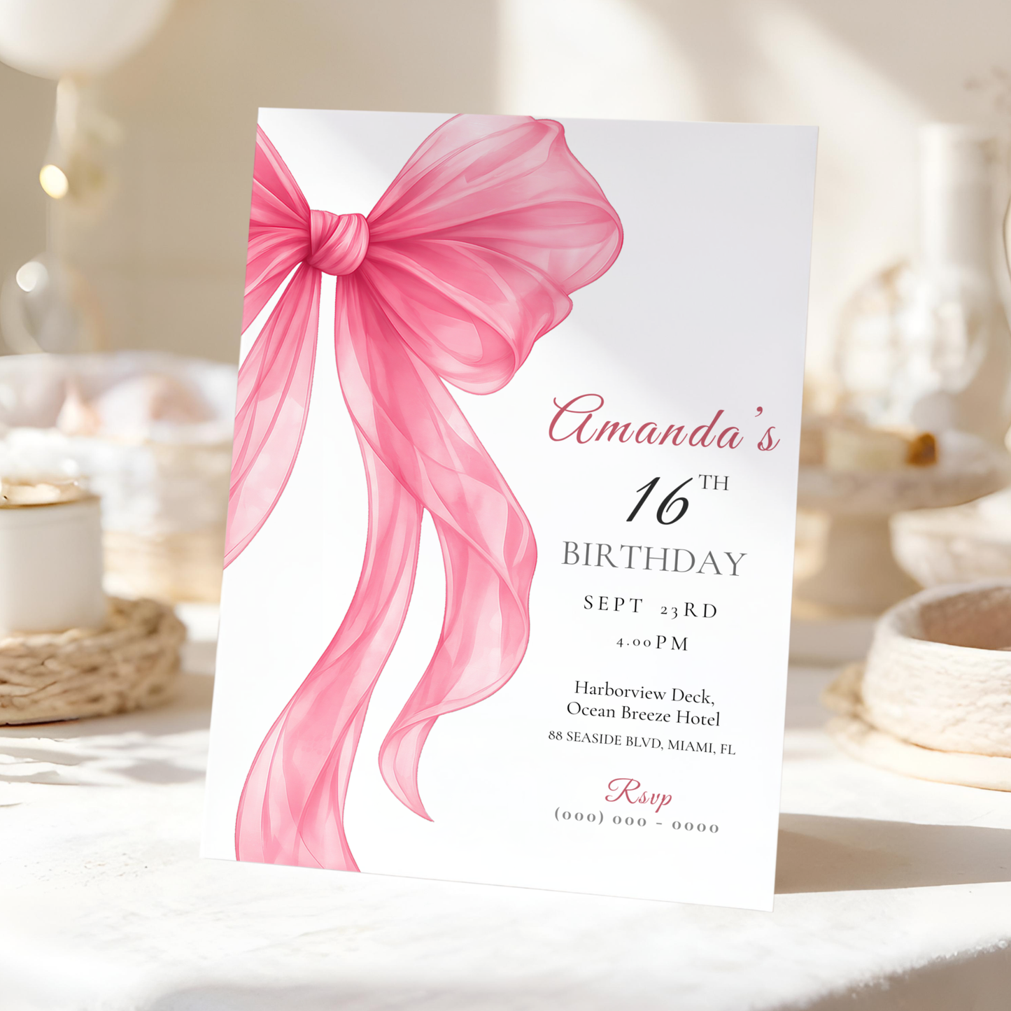 Modern Sweet 16 Invitation by Pretty Digital — view 9