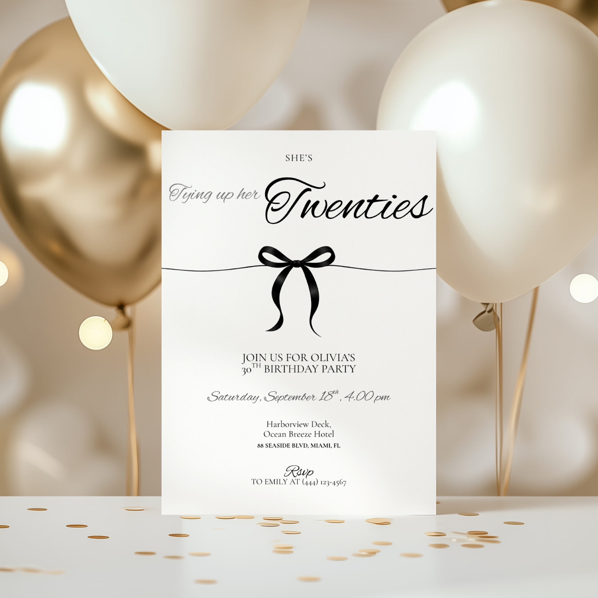 Tying Up Her Twenties — 30th Birthday Invitation Template by Pretty Digital — view 7