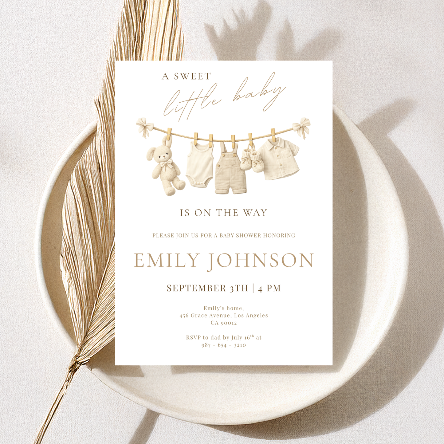 A Sweet Little Baby — Fall Baby Shower Invitation Template by Pretty Digital — view 9