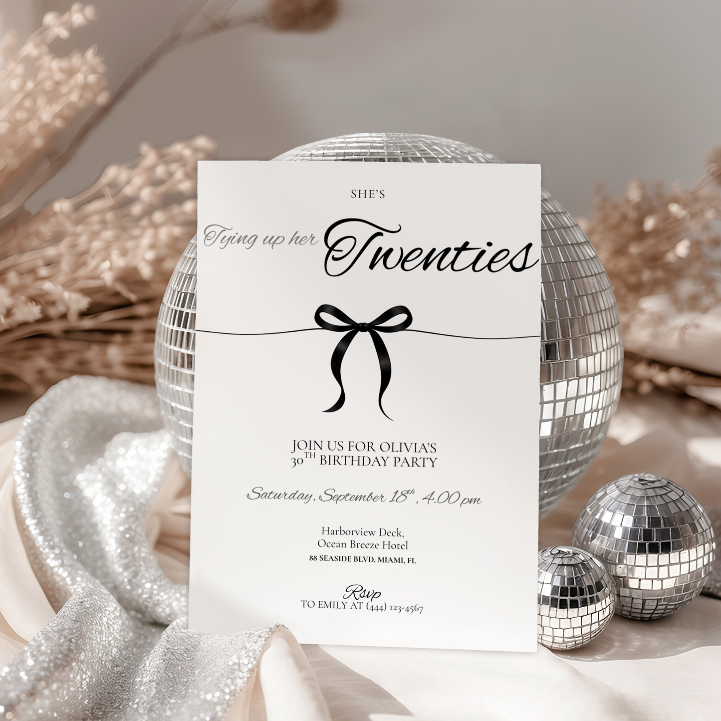 Tying Up Her Twenties — 30th Birthday Invitation Template by Pretty Digital — view 5