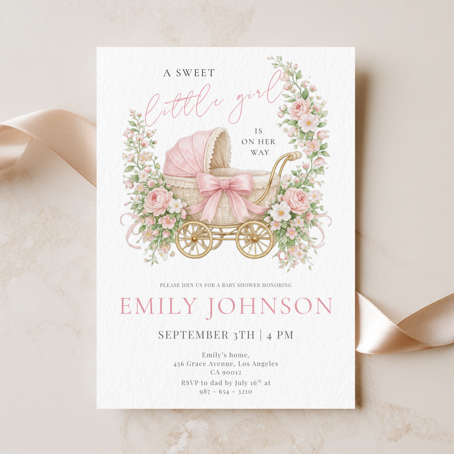A Sweet Little — Baby Shower Invitation Template by Pretty Digital — view 3