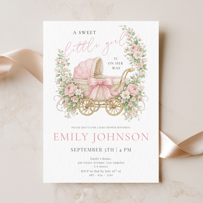 A Sweet Little — Baby Shower Invitation Template by Pretty Digital — view 3
