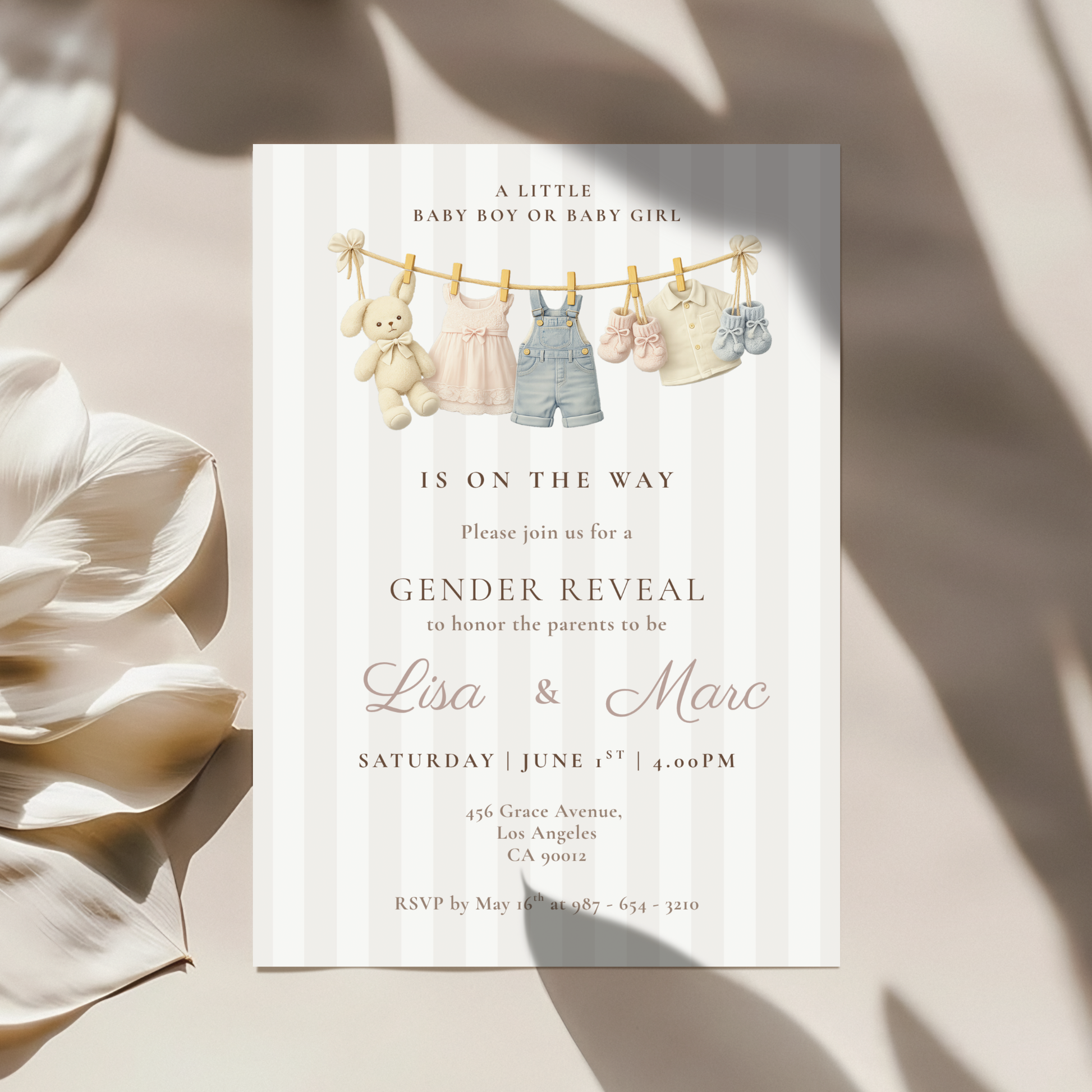 Baby Boy or Baby Girl — Gender Reveal Invitation Template by Pretty Digital — view 10