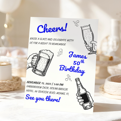 Gold 50th Birthday Invitation by Pretty Digital — view 9