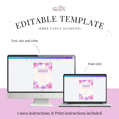 Pastel Invitation for Girls by Pretty Digital — view 4