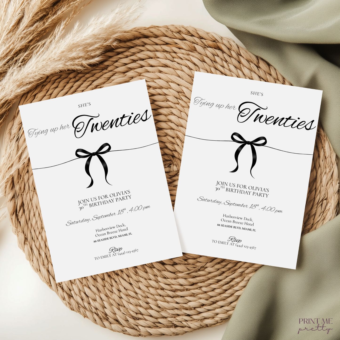 Tying Up Her Twenties — 30th Birthday Invitation Template by Pretty Digital — view 8