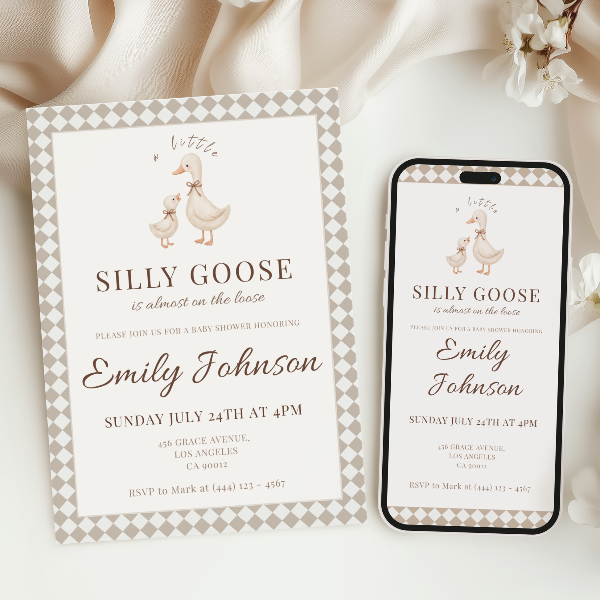 Silly Goose on the Loose — Baby Shower Invitation Template by Pretty Digital — view 6