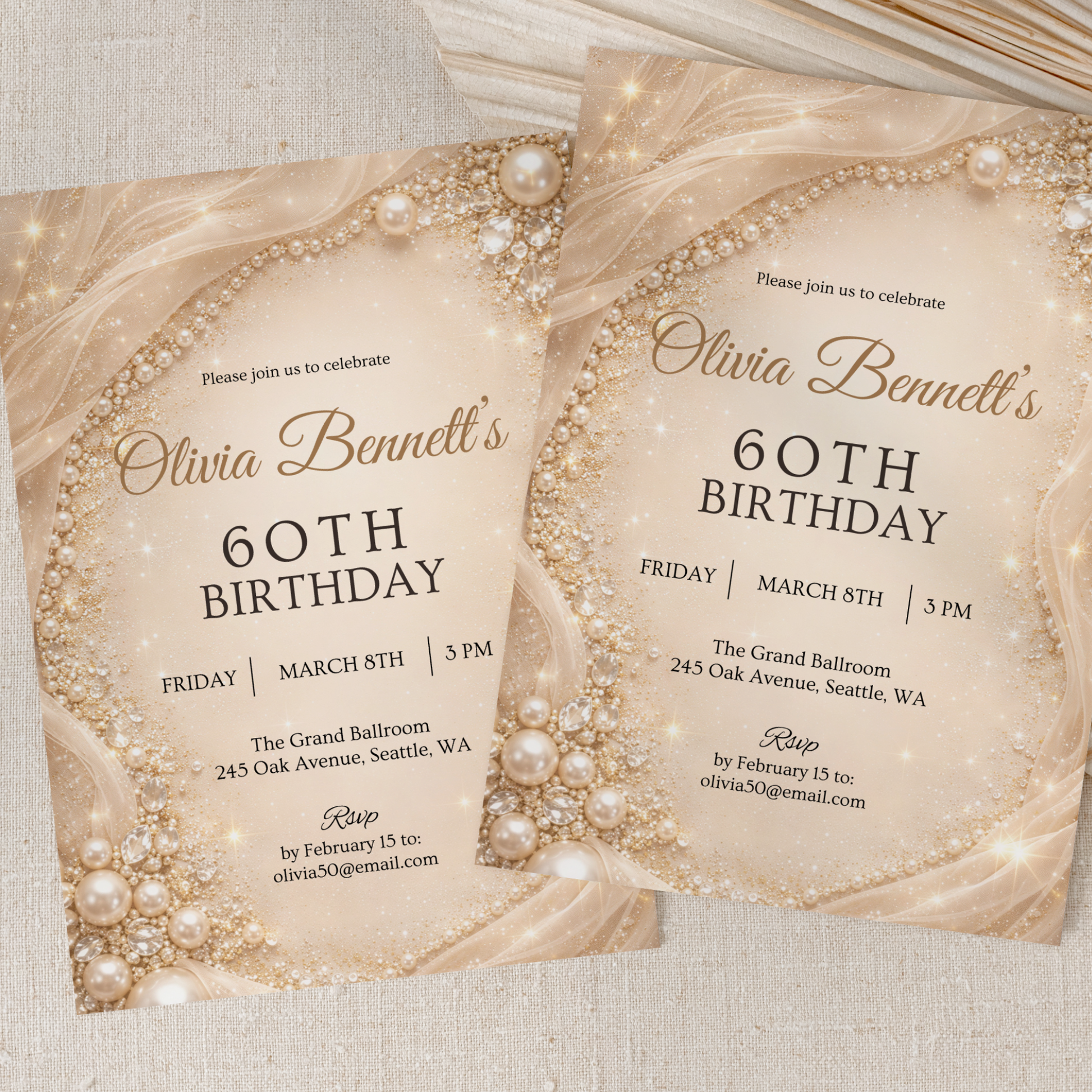 Classic 60th Birthday Invitation by Pretty Digital — view 8