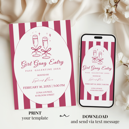 Modern Pink Galentine's Day Invitation by Pretty Digital — view 6