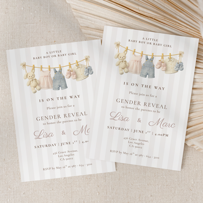 Baby Boy or Baby Girl — Gender Reveal Invitation Template by Pretty Digital — view 9
