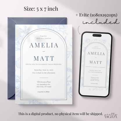 Floral Wedding Invitation by Pretty Digital — view 2