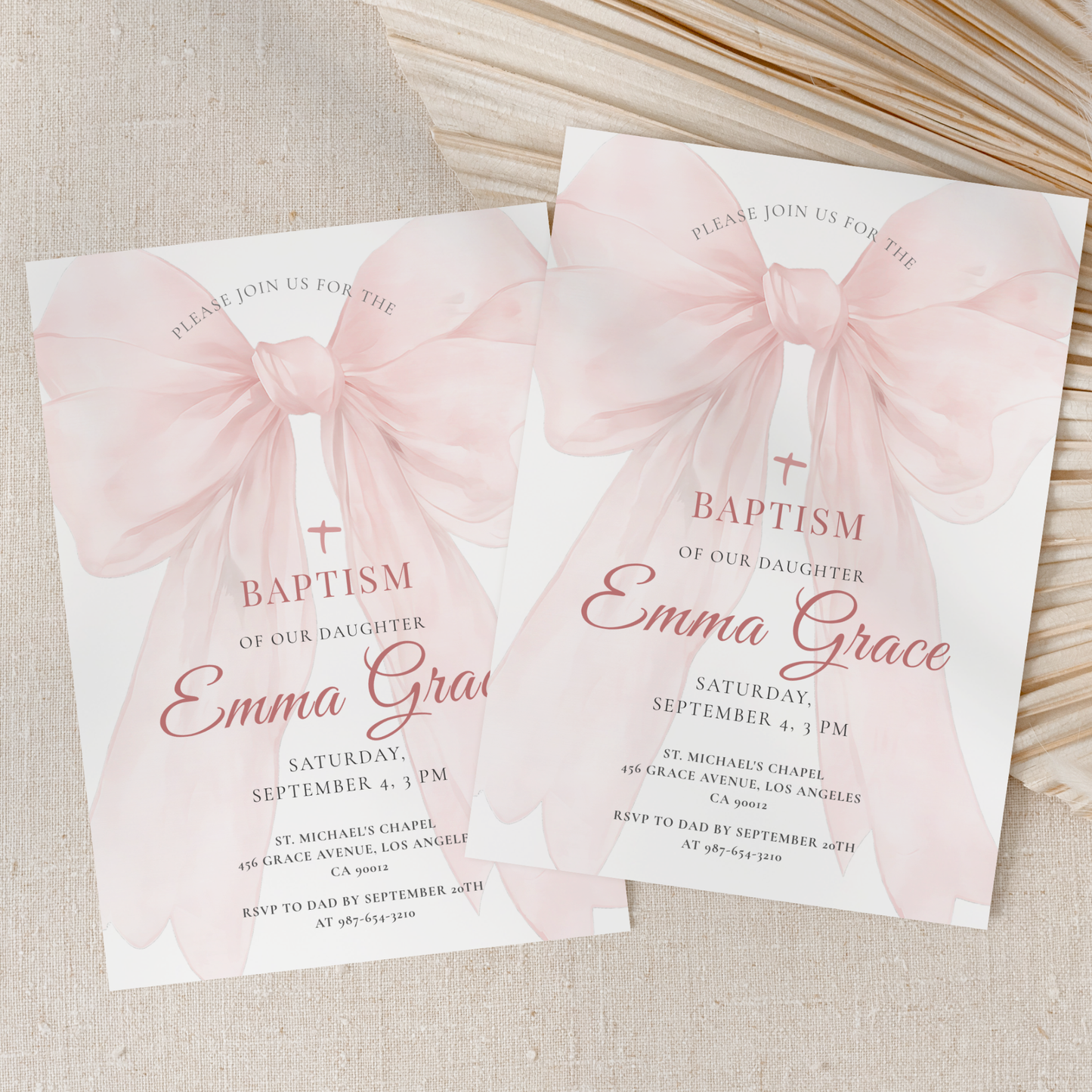 Floral Baptism Invitation by Pretty Digital — view 8
