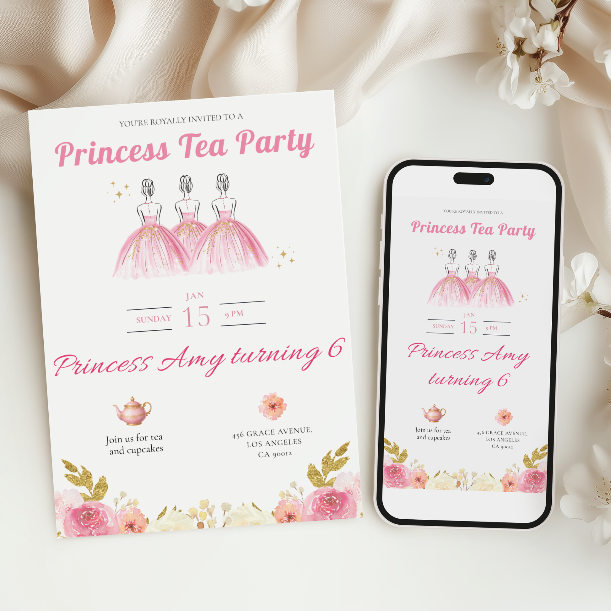 You're Royally Invited — Princess Tea Party Invitation Template by Pretty Digital — view 6