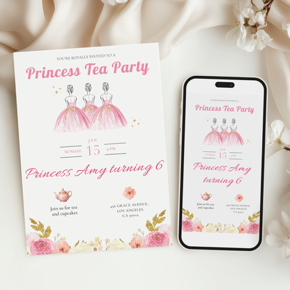 You're Royally Invited — Princess Tea Party Invitation Template by Pretty Digital — view 6