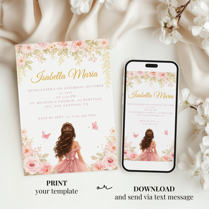 Floral Quinceanera Invitation by Pretty Digital — view 6