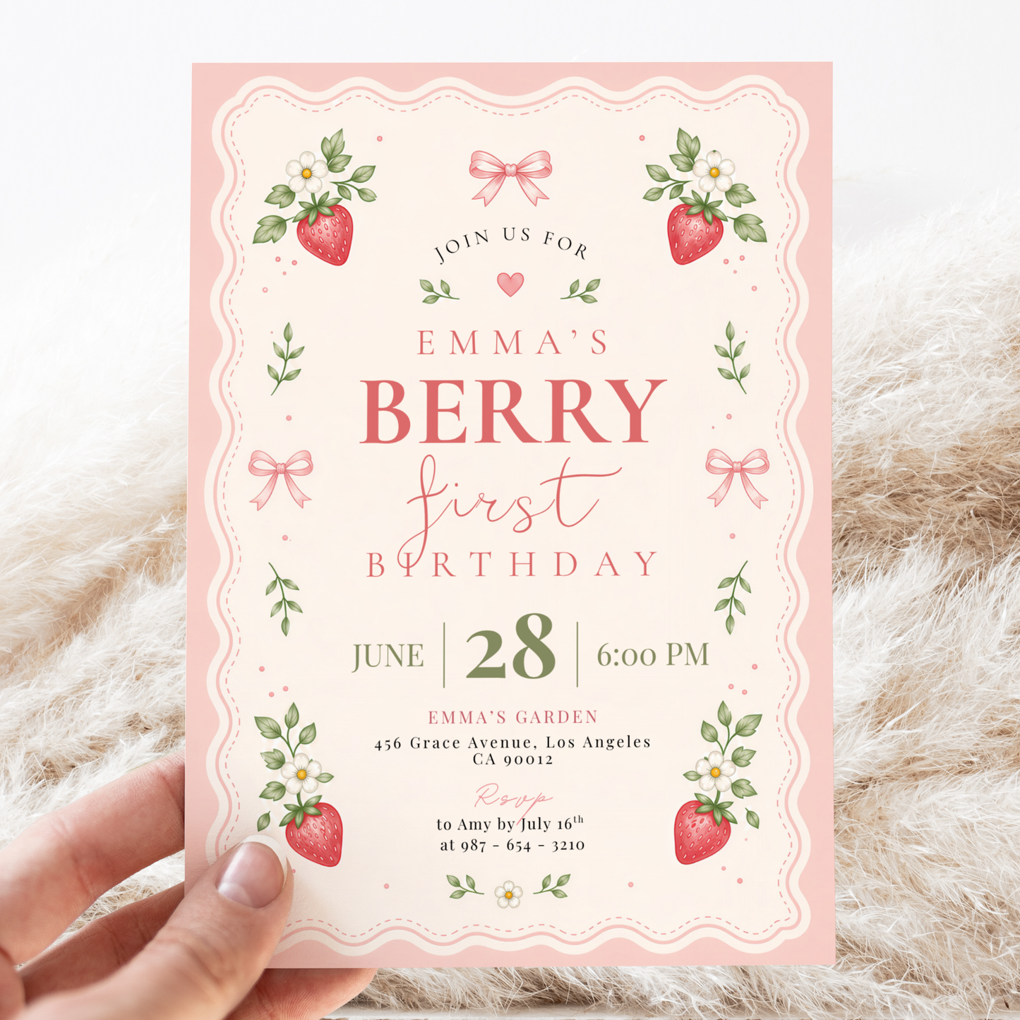 Berry First Birthday — 1st Birthday Invitation Template by Pretty Digital — view 9