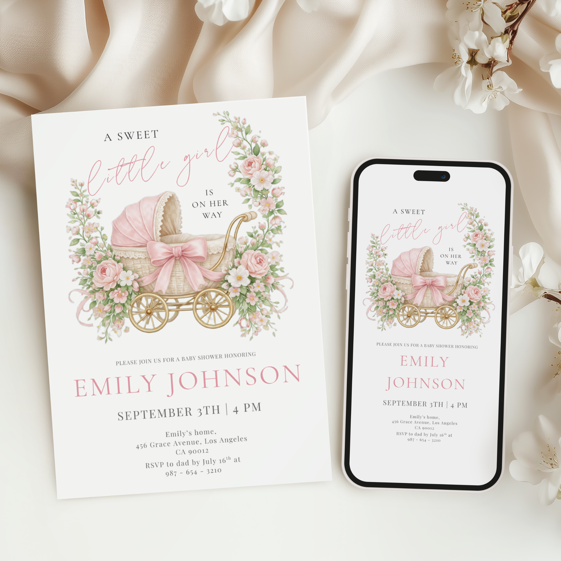 A Sweet Little — Baby Shower Invitation Template by Pretty Digital — view 6