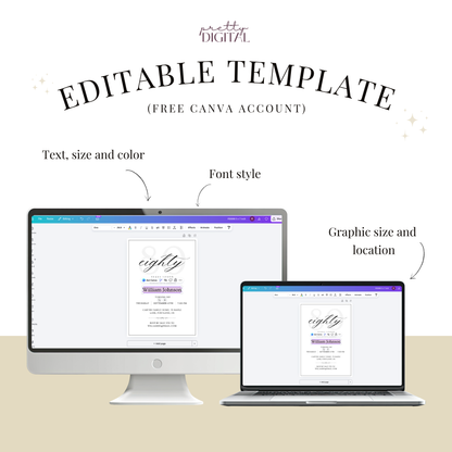 Eighty Years Loved — 80th Birthday Invitation Template by Pretty Digital — view 4