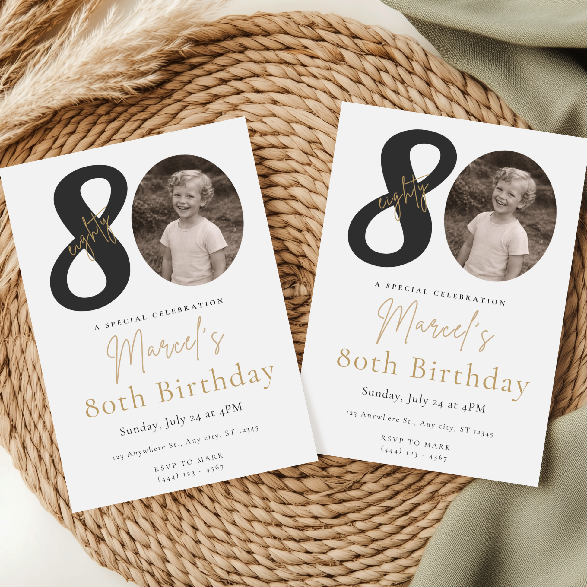 Classic 80th Birthday Invitation by Pretty Digital — view 3
