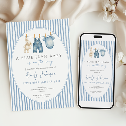 A Blue Jean Baby — Western Baby Shower Invitation Template by Pretty Digital — view 6