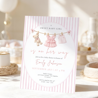 A Sweet Baby Girl — Fall Baby Shower Invitation Template by Pretty Digital — view 5