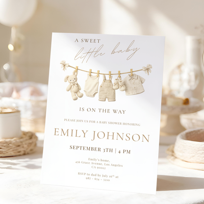 A Sweet Little Baby — Fall Baby Shower Invitation Template by Pretty Digital — view 5