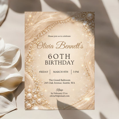 Classic 60th Birthday Invitation by Pretty Digital — view 5