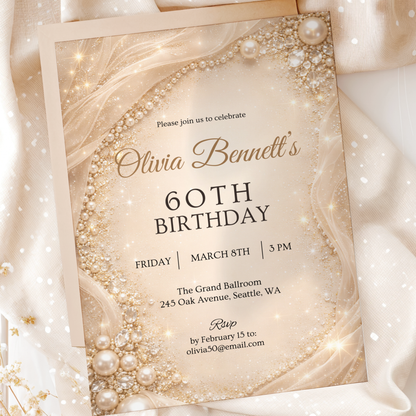 Classic invitation template by Pretty Digital — printable digital download