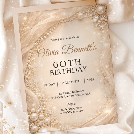 Classic invitation template by Pretty Digital — printable digital download