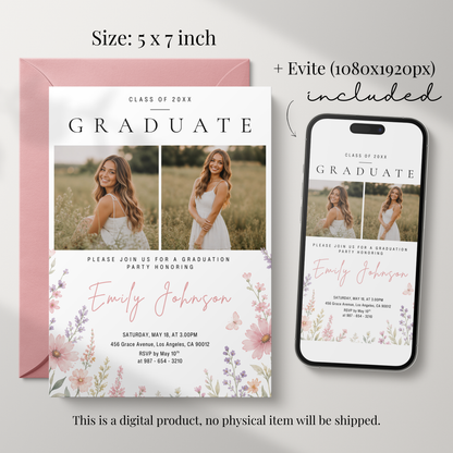Class Of — Graduation Party Invitation Template by Pretty Digital — view 2