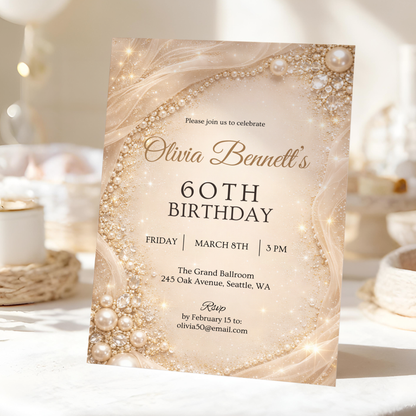 Classic 60th Birthday Invitation by Pretty Digital — view 10