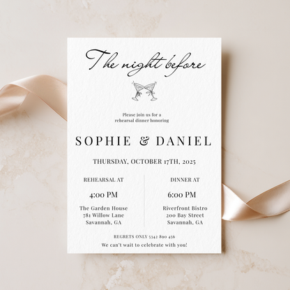 The Night Before — Rehearsal Dinner Invitation Template by Pretty Digital — view 9