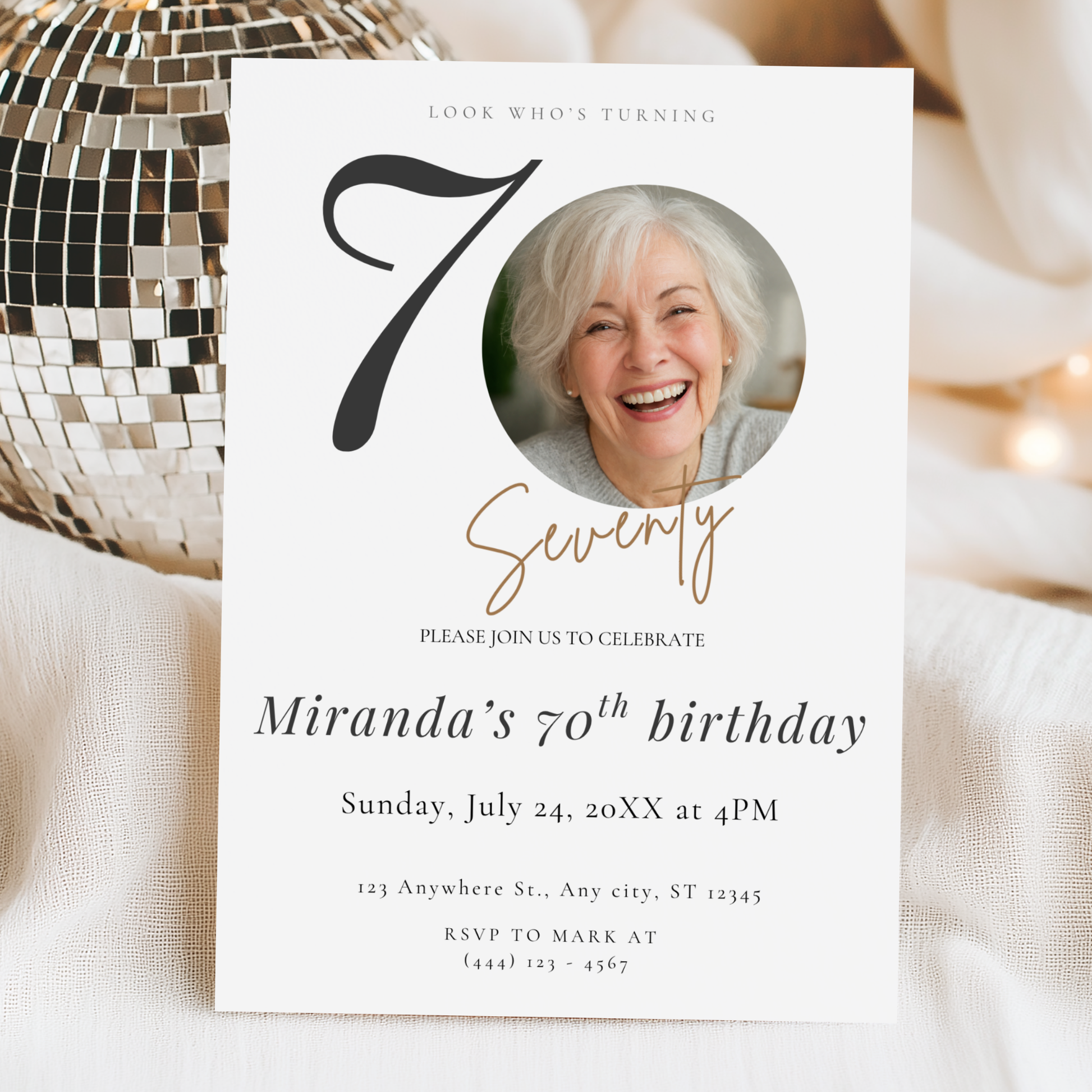 Look Who's Turning Seventy — 70th Birthday Invitation Template by Pretty Digital — view 10