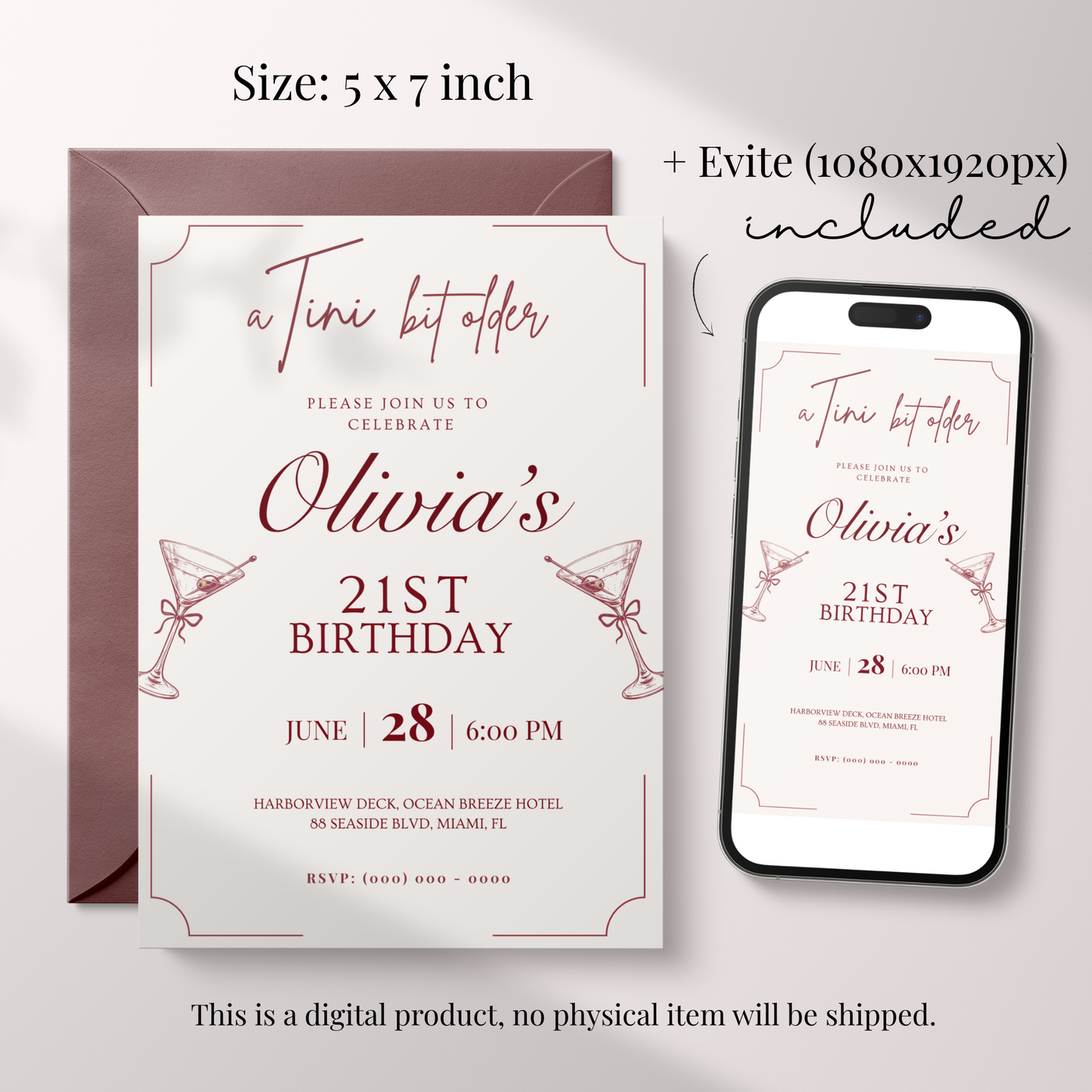 A Tini Bit Older — 21st Birthday Invitation Template by Pretty Digital — view 2