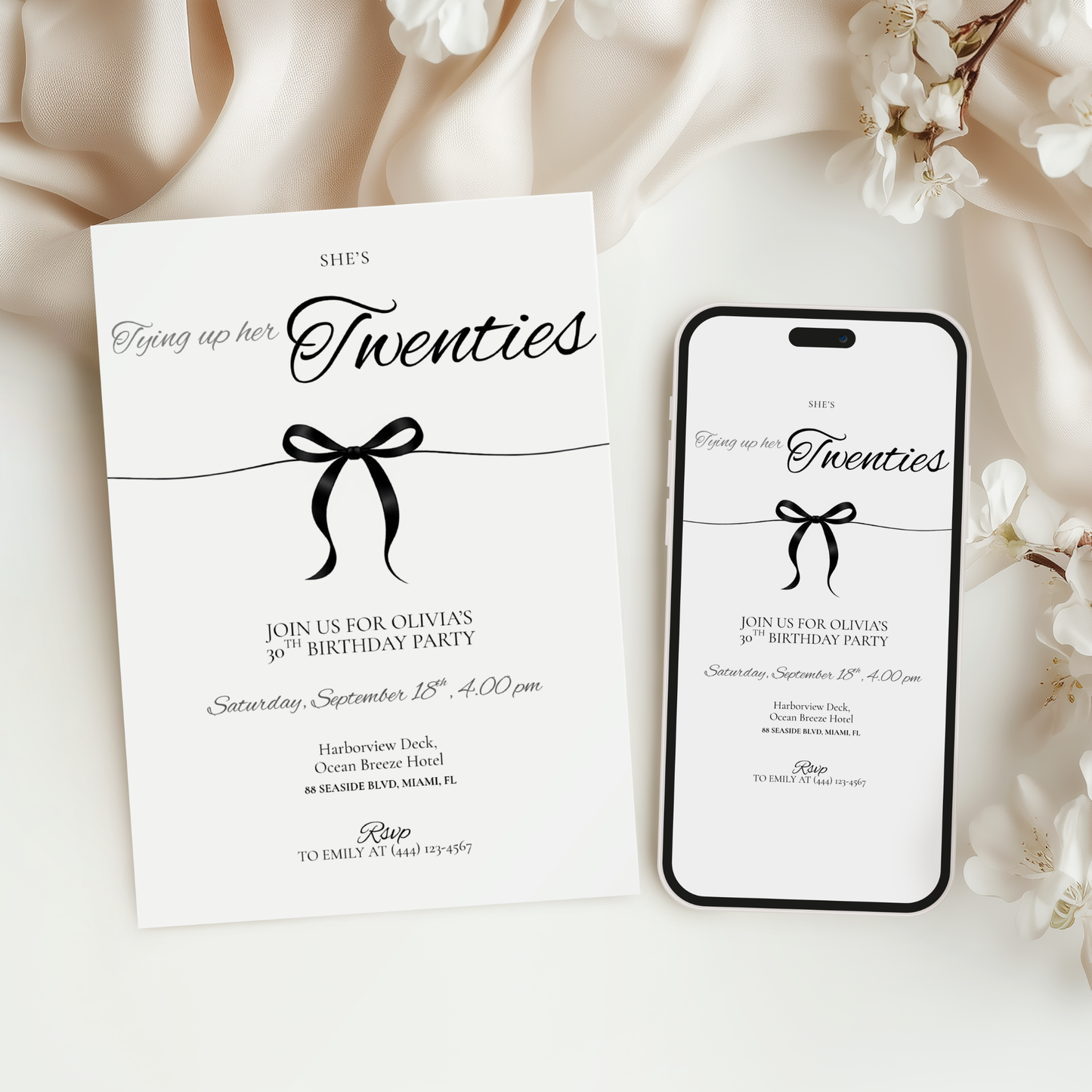 Tying Up Her Twenties — 30th Birthday Invitation Template by Pretty Digital — view 10