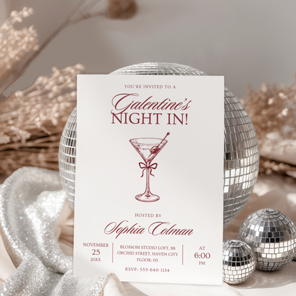 Galentine's Night In — Modern Galentine's Day Invitation by Pretty Digital — view 5