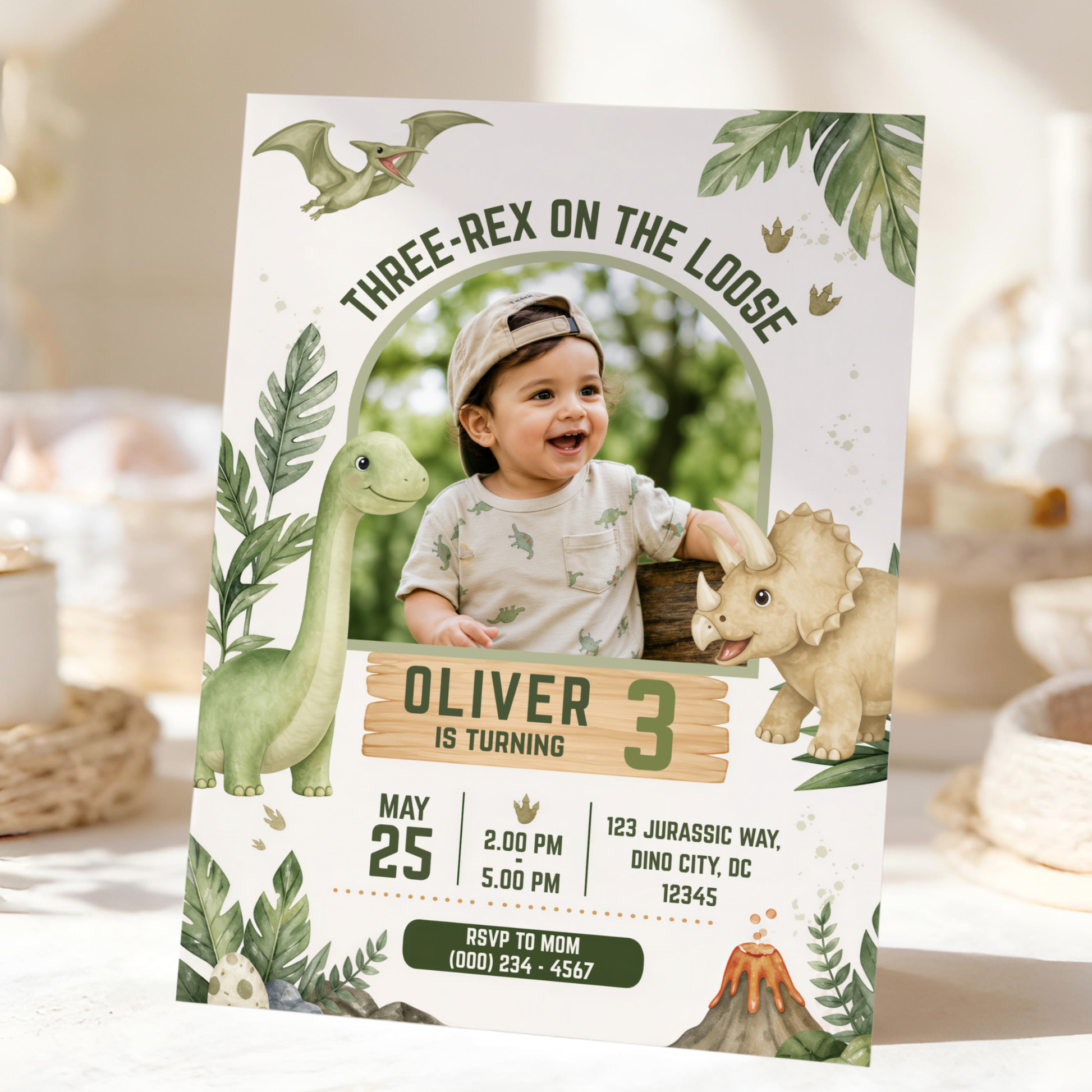 Rainbow invitation template by Pretty Digital — printable digital download