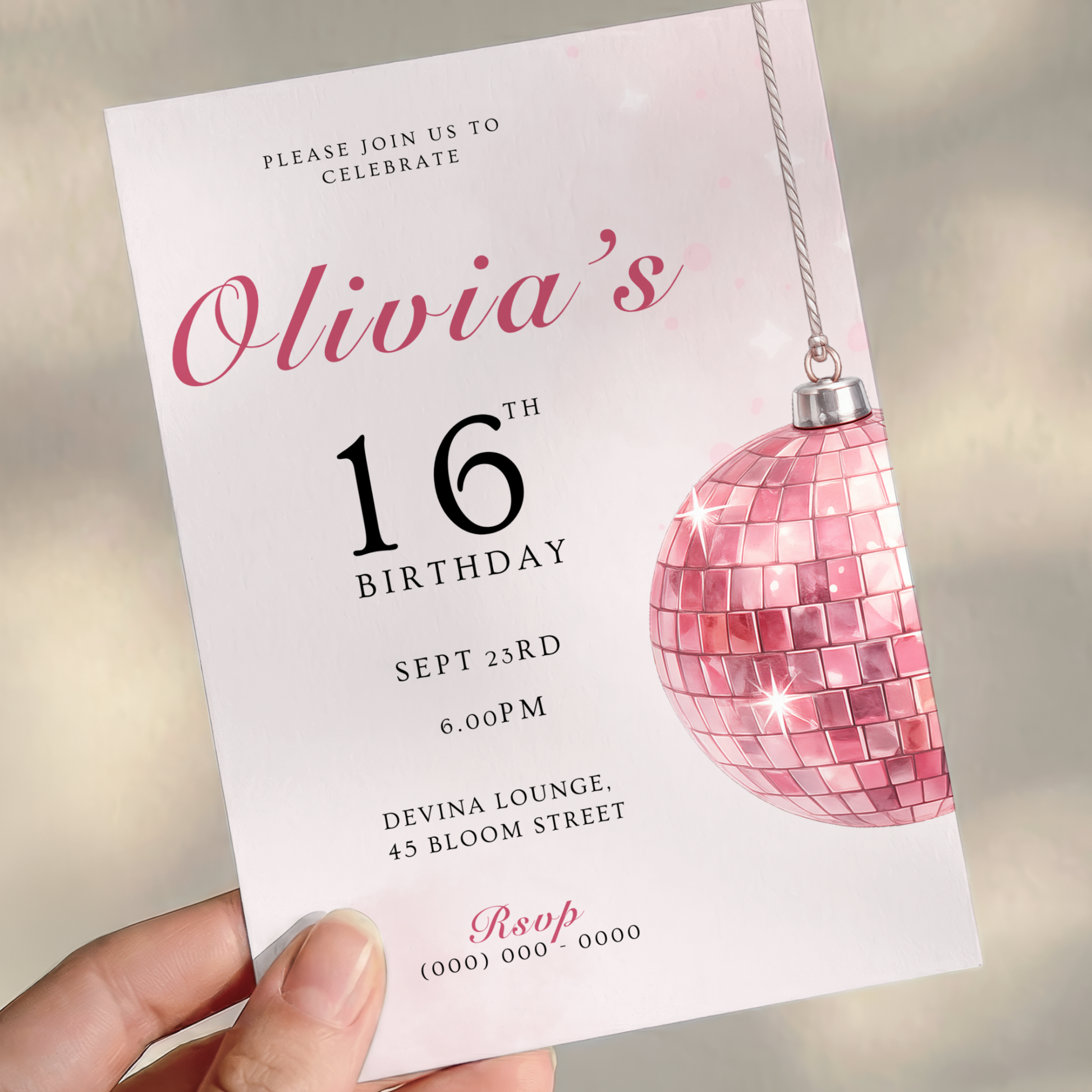 Chic Sweet 16 Invitation by Pretty Digital — view 3